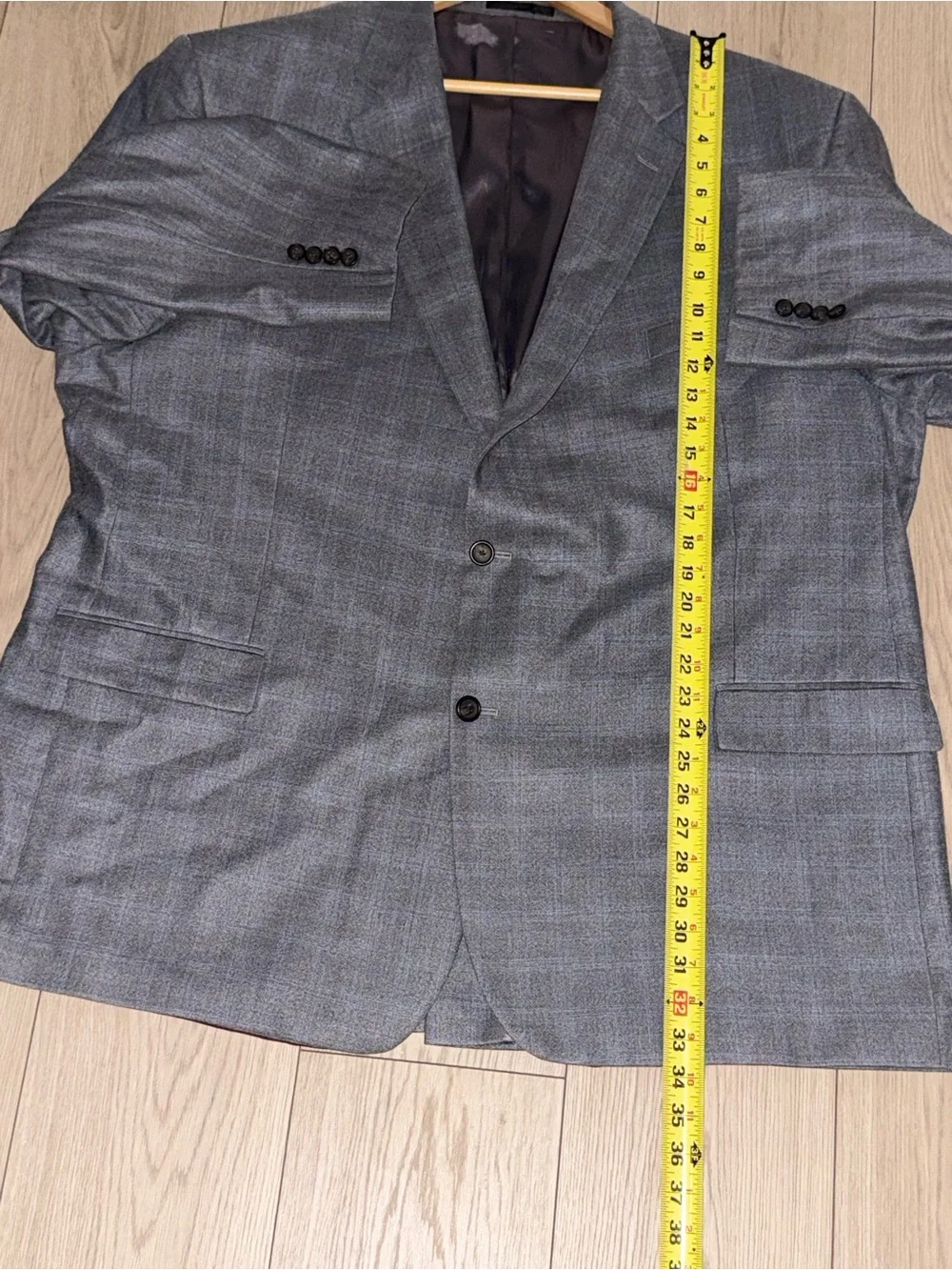 Lauren Ralph Lauren Men’s 56L Gray Windowpane Sport Coat Blazer Classic Fit